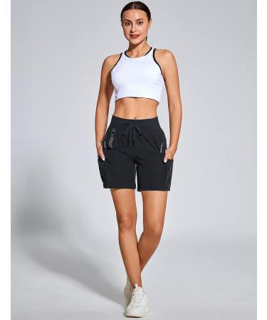 ZUTY Women's 6 Hiking Cargo Shorts - Quick Dry, Water Resistant, Lightweight - UPF 50+ - Black Medium - Buy Online on SooperMarket.com
