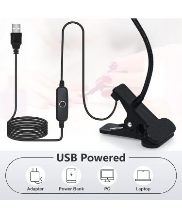 Geisofu 395nm UV Nail Lamp with Clamp | Portable Black Light LED UV Lamp for Gel Nails | 4 Dimming Levels | 5V USB Input - Buy Online on SooperMarket.com