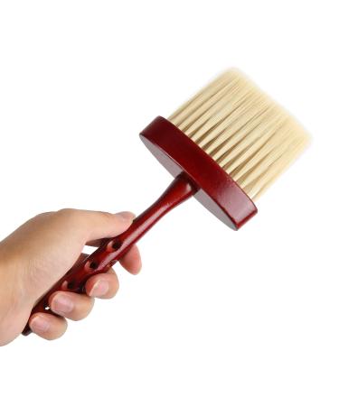 Barber Brush Duster Ergonomic Neck Duster Brush with Wooden Long Handle and Nylon Bristles Durable Neck Hair Cleaning Brush for Beauty Salon Hair Salon Home Barber Cleaning Brush for Hair Cutting