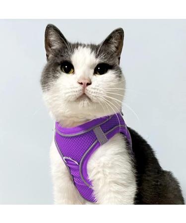 Joyal Dog Harness - Reflective Soft Padded Air-Mesh for Small Dogs & Cats XXS (31-34cm) - Purple - Buy Online on SooperMarket.com