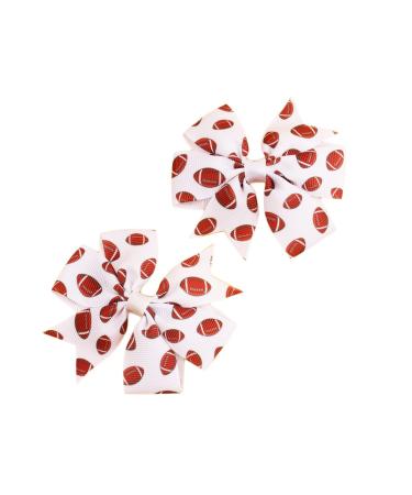 Football Hair Bow Clip Baby Girls Football Hair Barrettes Pin Football Bowknot Hairpin BBG63 (A1)
