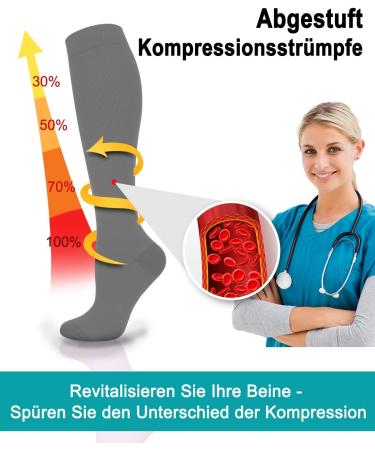 Blongw Compression Stockings for Men - 6 Pairs Knee Support Socks for Sports Travel & Running | A3-Assorted 01 L-XL - Buy Online on SooperMarket.com