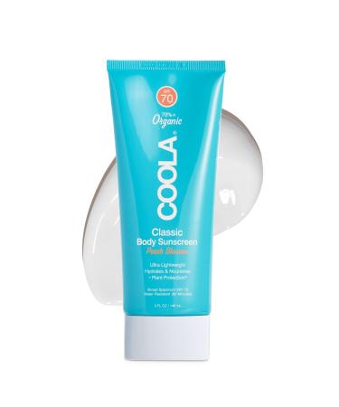 COOLA Organic Sunscreen SPF 70 Sunblock Body Lotion  Dermatologist Tested Skin Care for Daily Protection  Vegan and Gluten Free  Peach Blossom  5 Fl Oz