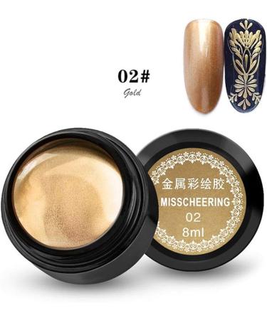 Nail Painted Gel - 8ml / Bottle Nail Painted Gel Metallic Nail Art UV Varnish Lacquer(02-golden) - Buy Online on SooperMarket.com