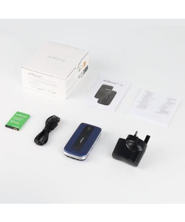 Artfone F20 Big Button Mobile Phone for Elderly - Sim Free, Easy to Use, SOS Button, Torch, FM Radio - 2.4 LCD Display - Blue - Buy Online on SooperMarket.com