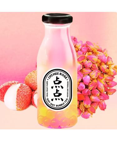 Dot Dot Bubble Tea Duo | Authentic Taste of Hong Kong Fruit Bubble Tea pearls | Assorted flavours Lychee Rose and Mango Passionfruit in Convenient 250ml Bottles (pack of 2) - Buy Online on SooperMarket.com
