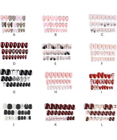Dajidafu 1 Set No Glue Nails Medium Length Files Square Style Matte Stick Full Cover Art Decals Beauty Tool DIY Decorations Five - Buy Online on SooperMarket.com