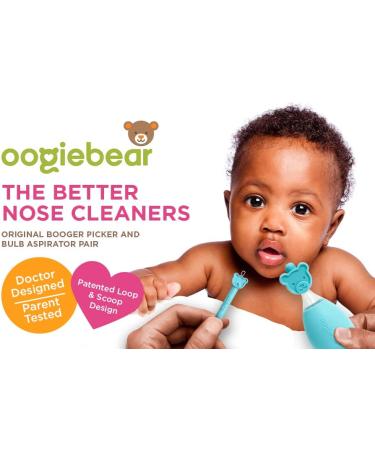 Oogiebear Bear Pair - Safe Baby Booger Cleaner & Nose Sucker | BPA Free Nose & Ear Wax Cleaner - Buy Online on SooperMarket.com