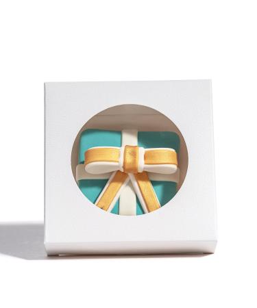 RomanticBaking 50 Pack Single Cookies Boxes 4 3/8" x 4 3/8" x 1 1/5" Bakery Boxes for Wedding Favors Party 50 4 3/8"x4 3/8"x1 1/5"