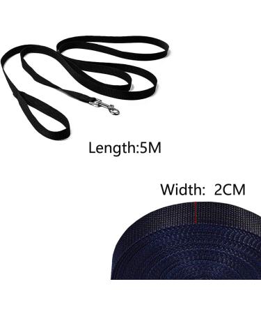 Dog Training Lead Leash 5m/32ft Long Dog Recall Lead Long Line for Dog Tracking Training Long Lead Leash for Pet Recall Obedience (Black) 5m Black - Buy Online on SooperMarket.com