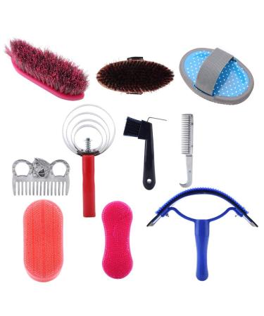 Vier horse brush set 10-pc. Cleaning stuff for horses Equestrian riding brush horse cleaning Horse grooming care kit cleaning tool Professional