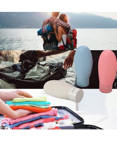 Tomedeks 3-Pack Silicone Travel Bottles 60ml - Refillable & Reusable Shampoo/Conditioner Containers for Travel - Buy Online on SooperMarket.com