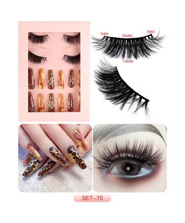 Press On Nails & Faux Mink Lashes Set | Natural Look Stick-On Nails & False Eyelashes for Effortless Beauty - Buy Online on SooperMarket.com