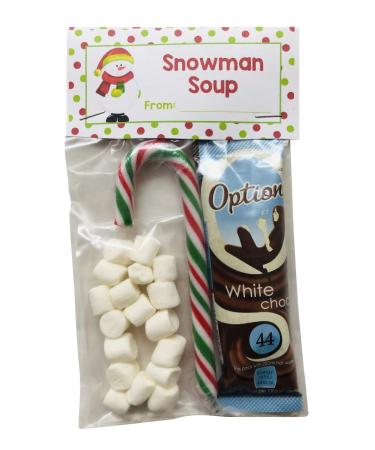 Snowman Soup White Hot Chocolate Marshmallows & Candy Cane Christmas Eve Xmas Hot Choc Gift