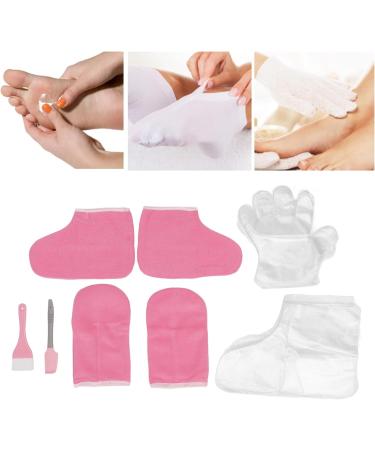 Paraffin Wax Bath Liners Wax Hand Foot Liners Paraffin Pink Flannel Keep Warm Disposable Gloves Wax Mitts Foot Set - Buy Online on SooperMarket.com