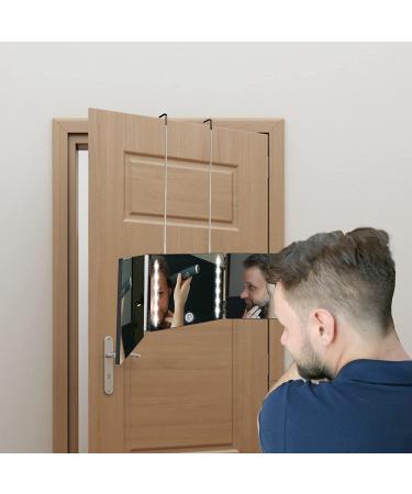 GULAURI 3-Way LED Lighted Barber Mirror | Trifold & Portable Hands-Free Mirror - Buy Online on SooperMarket.com