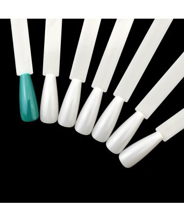 2 Sets Coffin Ballerina Fan Shape Nail Art Tips Display with Metal Split Ring Holder - NT082 (Natural) - Buy Online on SooperMarket.com