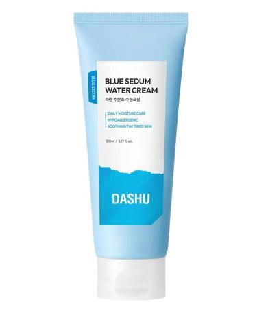 DASHU Boy Blue Sedum Water Cream | Hydrating Face Cream Water Based Moisturizer for Face w/ 8 Types of Hyaluronic Acids | Lotion for Men 5.07 fl oz