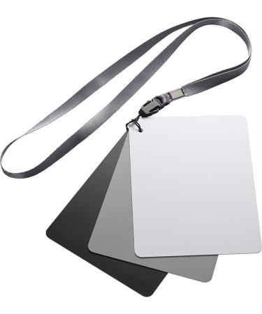Insignia - White Balance Gray Card Kit (3-Count) - White/Gray/Black