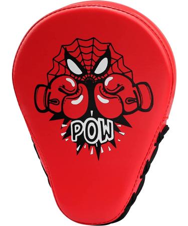 Red Boxing Mitts and Pads for Kids Boxing Curved Focus Punching Mitts