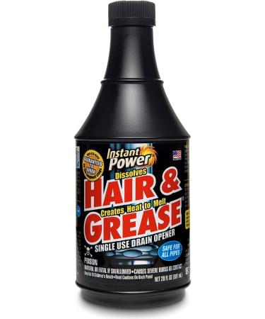 Instant Power Hair & Grease Liquid Drain Opener 20 oz. - Total Qty: 6
