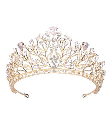 Didder Wedding Tiaras for Women  Crystal Tiara Gold Princess Crown Rhinestone Tiaras for Girls Tiaras and Crowns for Women Girls Hair Accessories for Bridal Prom Pageant Birthday Party Photography