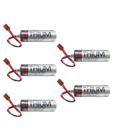 5 Pack ER6VCT ER6V/3.6V PLC Battery for Robot OTC 2000mAh with Small Brown Plug