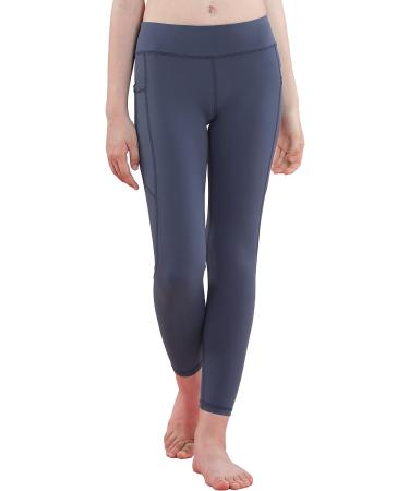 Willit Girls Athletic Leggings with Pockets - Gray Medium | Youth Dance, Running, Yoga Pants - Buy Online on SooperMarket.com