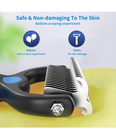 ChezMax Dog Deshedding Brush | Undercoat Rake & Dematting Comb for Dogs | Double Sided Shedding & Grooming Tool | Blue - Buy Online on SooperMarket.com