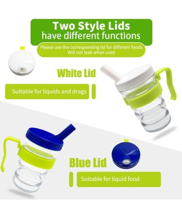 Kirimon Flow Control Spill Proof Cup with Two Style Lids - Spill-Resistant  Leak-Proof Break-Proof Feeding Cup for Elderly Disabled and Adults - Buy Online on SooperMarket.com