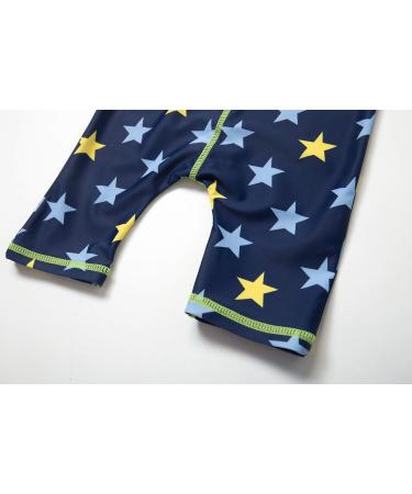 Bonverano Baby Boys Swimsuit | Short-Sleeve One Piece Swimwear | UPF 50+ Sun Protection | 9-12 Months | Yellow Star - Buy Online on SooperMarket.com