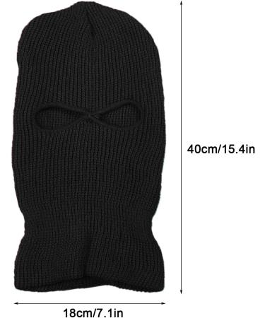 Skhaovs 2 Pack Knitted Sturm Hood Warm Winter Ski Mask Balaclava for Men & Women | Black Full Face Mask for Outdoor Sports - Buy Online on SooperMarket.com