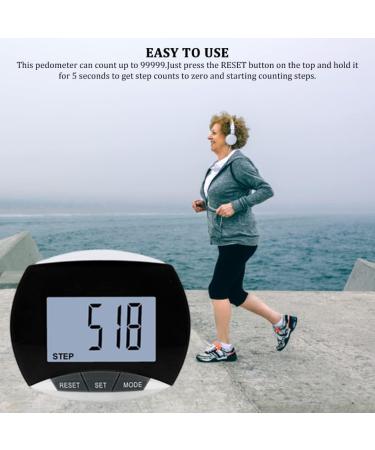 3D Walking Pedometer with Clip and Lanyard - Accurate Step Counter with Large Display in Black - Buy Online on SooperMarket.com