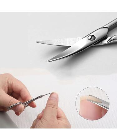 DERDOUT Curved Cuticle Scissors Extra Fine Stainless Steel Small Manicure Scissors with Precise Pointed Tip Grooming Blades - Buy Online on SooperMarket.com