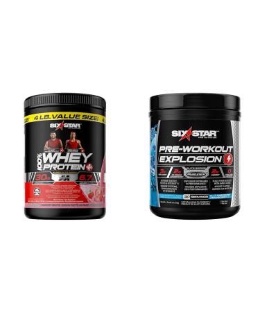 Six Star Whey Protein Powder + Creatine Monohydrate | Pre Workout Powder for Men and Women