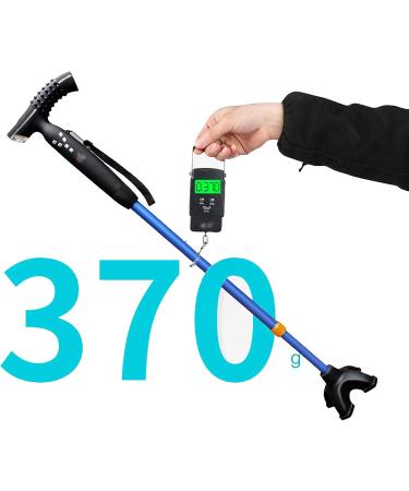 Adjustable Walking Stick Blue Smart Anti Slip Quad Cane for Seniors with Radio for Elderly LED Guide Light - Buy Online on SooperMarket.com