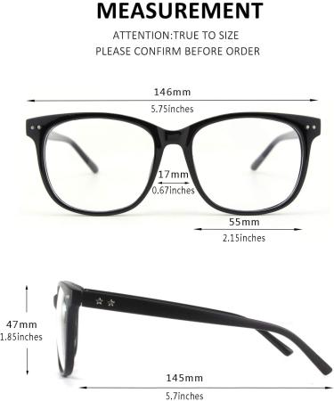 GQUEEN Large Frame Horn Glasses for Women and Men - UV400 Non-Prescription Nerd Glasses - Stylish PE1 1 Blue - International Shipping Available - Buy Online on SooperMarket.com