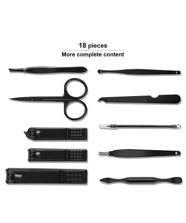 10-Part Manicure & Pedicure Set - Nail Clipper Kit Scissors & Nail Care Essentials | Travel Beauty Kit (Black & White) - Shop Internationally! - Buy Online on SooperMarket.com