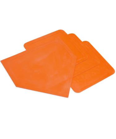 Champion Sports Throwdown Base Set: 4 Baseball & Softball Rubber Throw Down Bases - Training & Practice Equipment, Orange , 1" x 17" x 17"