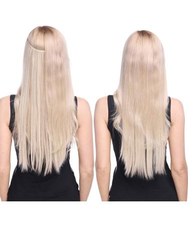 Silk-co One Piece Wire in Hair Extensions 20inch Long Straight Hairpiece No Clip Synthetic Hair Wire String Redish Brown - Buy Online on SooperMarket.com