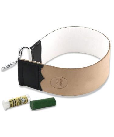 Professional razor strop leather linen with Solingen paste