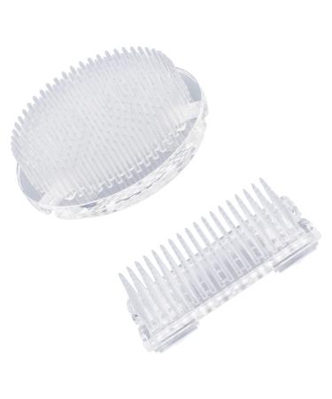 WANDIC 2Pcs Flower Frog  Round Rectangle Clear Plastic Ikebana Kenzan Frog Japanese Flower Holder with 3 Suckers for DIY Flower Craft Round and Rectangle