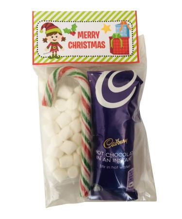 Elf Mail Christmas Cadburys Hot Chocolate Marshmallows & Candy Cane Xmas Eve Hot Choc Gift Stocking Filler