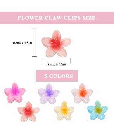 6 Flower Hair Clips - Large Non-Slip Claw Clips for All Hair Types | Perfect Floral Accessories for Women - Buy Online on SooperMarket.com