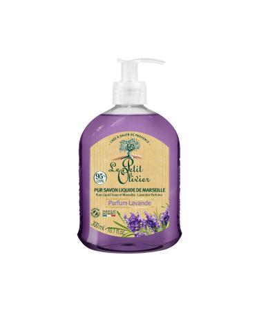 Le Petit Olivier Pure Marseille Liquid Soap - Lavender Perfume - Gently Cleanses Skin - Delicately Perfumed - Vegetable Origin Based - 10.1 oz Salt
