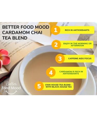 Cardamom Chai Tea | Indian Spiced Elaichi Chai | 25 Tea Bags | Black Assam Tea - Buy Online on SooperMarket.com