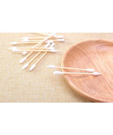300 PCS White Spiral Lace Wooden Tube Cotton Swabs - Antibacterial & Sterile Cleaning Sticks for Eyes Ears & Makeup - Buy Online on SooperMarket.com