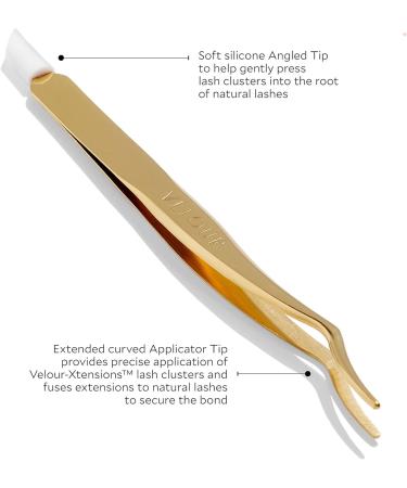 Velour Too Real Xtension Lash Applicator | Gold Double Ended Tool for Easy False Lash Application | Soft Silicone Tip | International Shipping Available - Buy Online on SooperMarket.com
