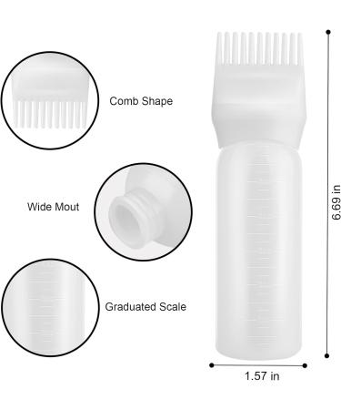 Gezimetie Root Comb Applicator Bottle with Scalp Massager Brush Comb 3PCS - White | Hair Coloring Dye and Scalp Treatment Tools - Buy Online on SooperMarket.com