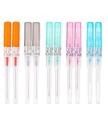 10PCS Mixed Catheter Piercing Needles,14G 16 18G 20G 22G Disposable Stainless Steel Needles Piercing for Belly Navel Lip Eyebrow Navel Earrings Piercing